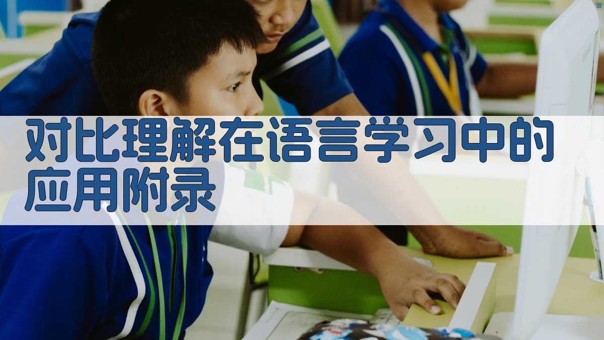 对比理解在语言学习中的应用 · 附录 图5