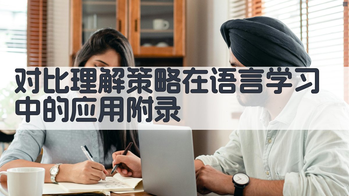 对比理解策略在语言学习中的应用 · 附录 图3