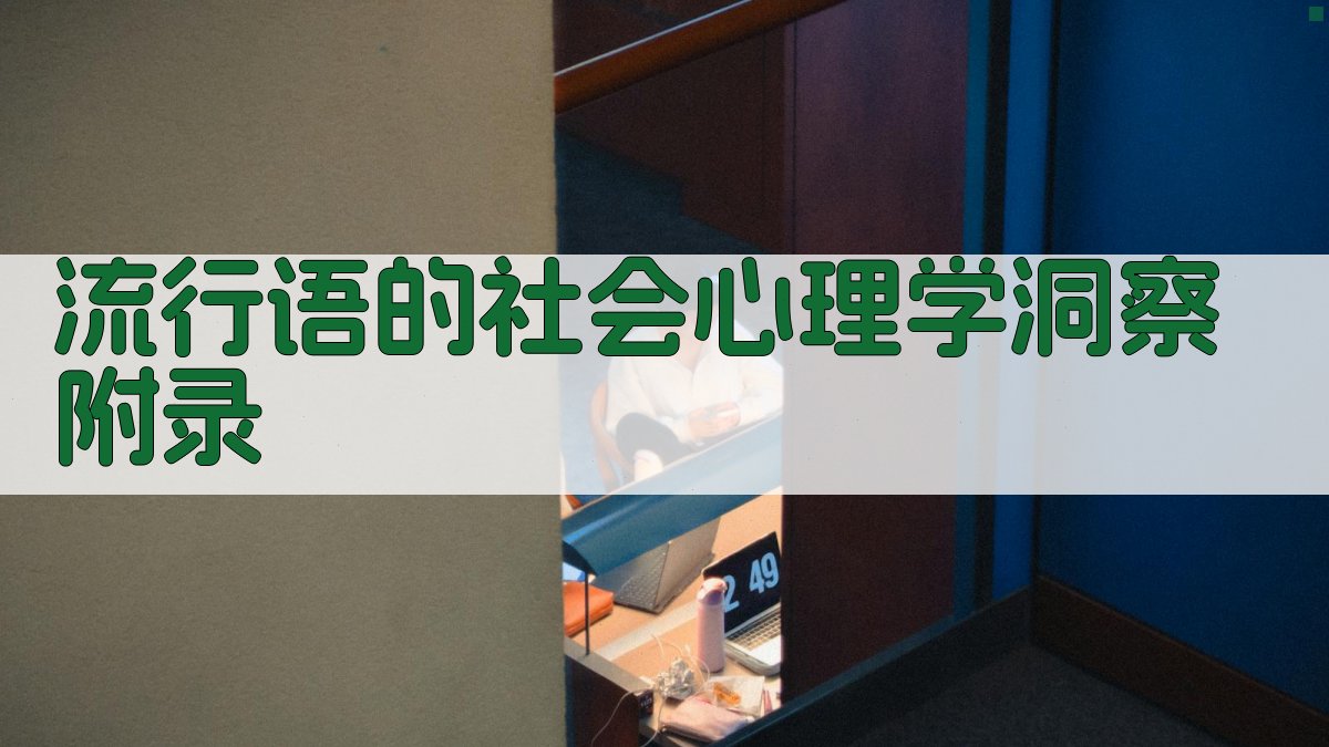 流行语的社会心理学洞察 · 附录 图1