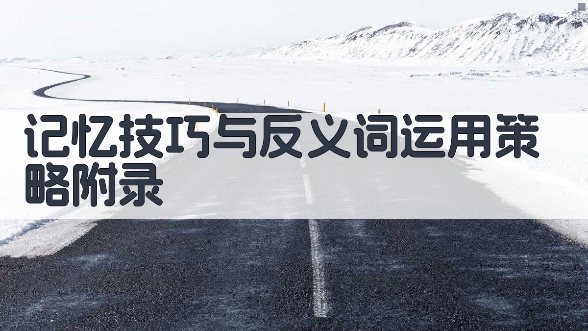 记忆技巧与反义词运用策略 · 附录 图4
