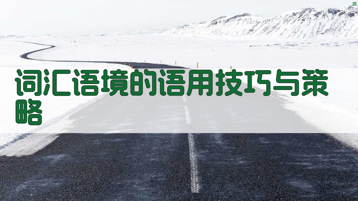 词汇语境的语用技巧与策略 图5