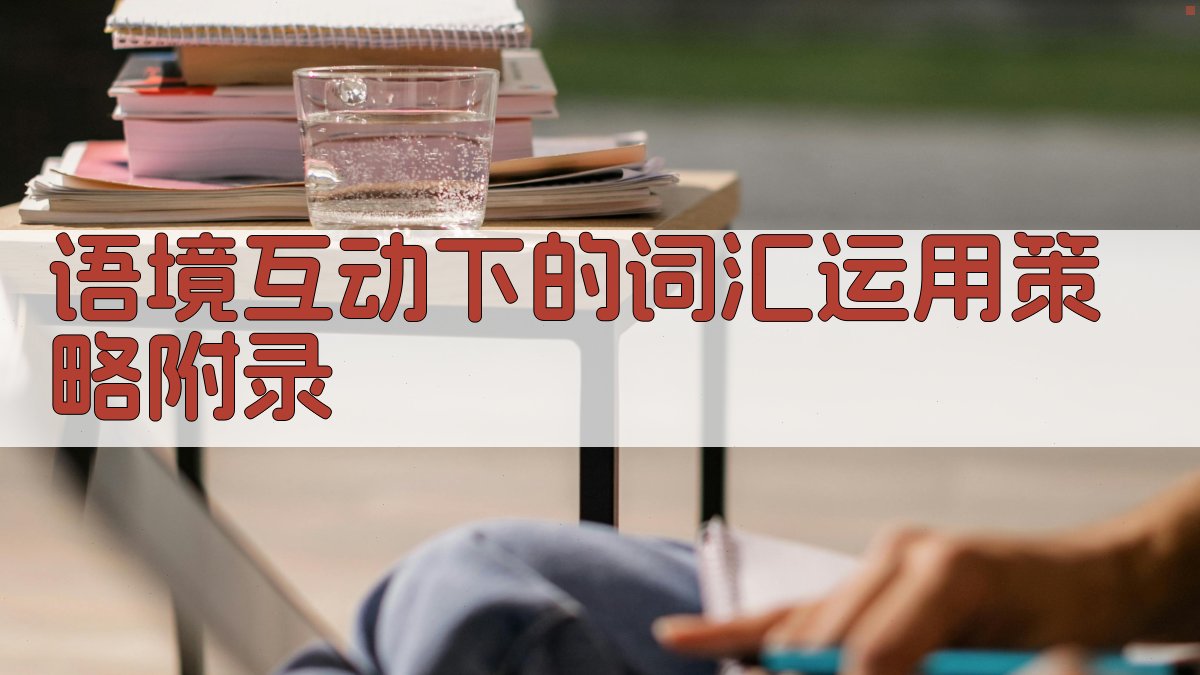 语境互动下的词汇运用策略 · 附录 图5